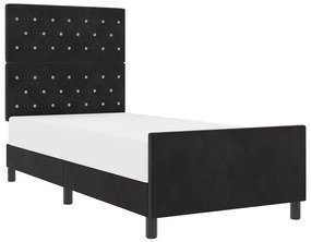 Fekete Ágykeret 100x200 cm Bársony