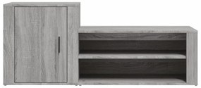 szürke sonoma színű szerelt fa cipősszekrény 130 x 35 x 54 cm