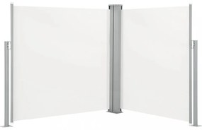 krémszínű behúzható dupla teraszi napellenző 170 x 600 cm