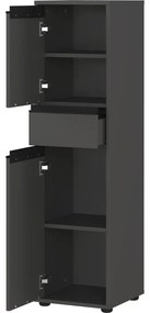 Antracitszürke magas keskeny fürdőszoba szekrény 33x121 cm Lemont – Germania