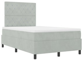 Boxspring Ágy Matracal és LED Fénnyel Szürke 120x190 cm Bársonyos