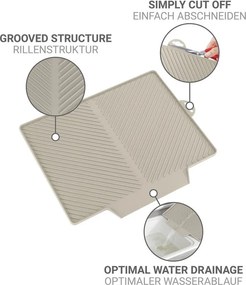 Bézs műanyag edénycsepegtető alátét 34x40 cm Nelia – Wenko