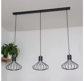 SOLANO kábeles függeszték 3xE27/15W/230V fekete/fényes króm