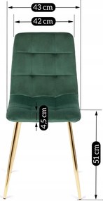 Zöld Bársony Étkezőszék YORK