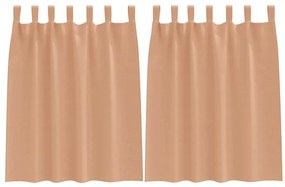 Függönyök függönyökkel 2 pcs Világosbarna 140x140cm Poliészter