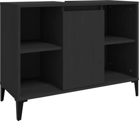 vidaXL fekete szerelt fa mosdószekrény 80 x 33 x 60 cm