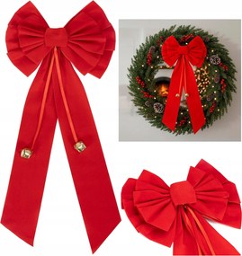 Karácsonyfa Masni 52 cm Dekoráció Piros Dísz Nagy Medál