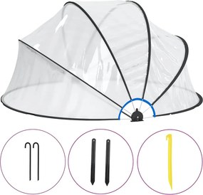 vidaXL kerek PVC medencekupola 315 x 158 cm