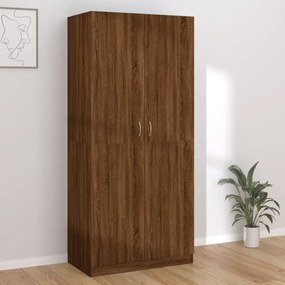 barna tölgy színű szerelt fa ruhásszekrény 90x52x200 cm