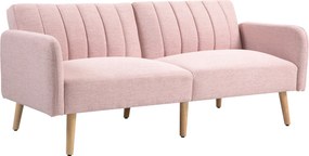 HOMCOM 2-Személyes Modern Ágyazható Kanapé 173x75x73 cm Összecsukható Ágyazható Kanapé Szintetikus Vászonnal Kárpitozva, 3-Fokozatban Állítható Támláv