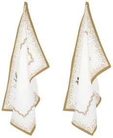 Karácsonyi mikulásvirág mintás Konyharuha szett 2 db-os 50x70 cm pamut White Elegance