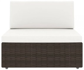 14 részes barna polyrattan kerti ülőgarnitúra párnákkal