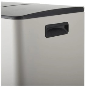 Szürkésbarna acél szelektív pedálos szemetes 2x20 l Aliya – Spirella