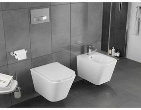 Mexen Teo, falra akasztható wc csésze 510x345x340 mm, Perem nélküli Tornado + duroplast wc ülőke, fényes fehér, 30850600T