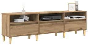 TV szekrény fiókkal kézműves tölgy 150 x 30 x 45 cm Faanyag