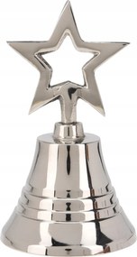 Ezüst karácsonyi csengő 10cm, csillag