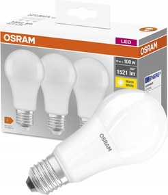 Led izzó E27 13W 100W 1521lm 2700K meleg Base 3db Osram