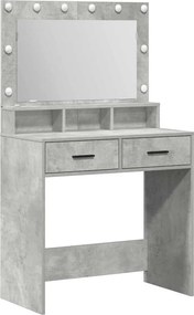 vidaXL Öltözködőasztal fiókkal Beton Szürke 79 x 41 x 135 cm Faanyag