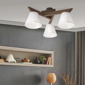 Brilagi - LED mennyezeti lámpa ANTHONY 3xE14/40W/230V diófa/fehér