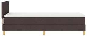 Boxspring ágy matraccal &amp; LED világítással, sötétbarna, 80x200 cm, textil