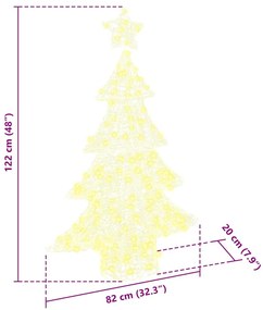 Karácsonyfa 100 LED-del Meleg fehér 120 cm Akril