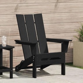 vidaXL Összecsukható Adirondack szék Fekete 80,5 x 74,5 x 92 cm HDPE