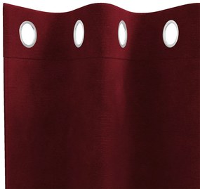 Feketeárnyékos Függönyök Személyzárakkal 2 db Borvörös Bársonyos
