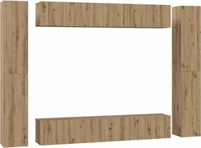 vidaXL TV szekrény garnitúra 10 pcs Artisan tölgy Faanyag