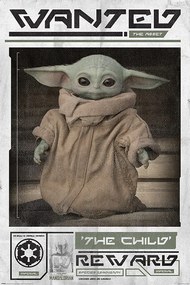 Plakát Star Wars: The Mandalorian - Wanted The Child (Baby Yoda), (61 x 91.5 cm)