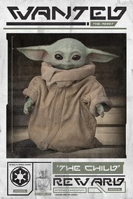 Plakát Star Wars: The Mandalorian - Wanted The Child (Baby Yoda)