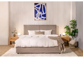 Kárpitozott franciaágy taupe színű, tárolóhellyel, matraccal/ráccsal 160x200 cm Myra Bold - Bonami Selection