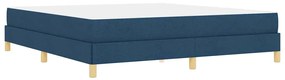 Boxrugós ágy Kék és Barna 180 x 200 cm Textil és mérnöki fa