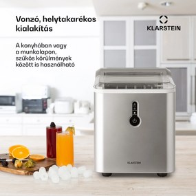 Klarstein Chillout, jégkocka készítő, kerek jégdarabok, 12 kg/24 h, víztartály: 1,5 L, ezüst