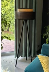 Duolla - Állólámpa WOOD BOHO 1xE27/15W/230V átm. 45 cm fekete/bézs