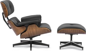 Pihenőfotel lábtartóval fekete műbőr – PALERMO