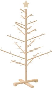 vidaXL Fából készült Karácsonyfa Természetes 125 cm Tömör fenyőfa