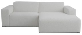Fehér buklé sarokkanapé (jobb oldali) Roxy – Scandic