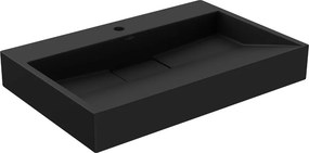 Mexen Ava konglomerát pultra szerelhető mosdókagyló 1/O 70 x 46 cm, fekete - 23017071