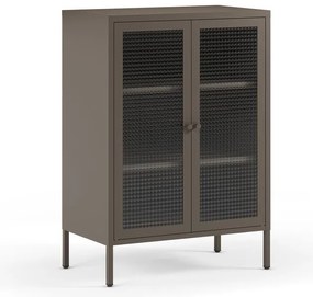 Szürke fém tálalószekrény 70x100x40 cm Layna – Marckeric