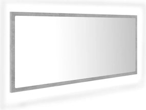 vidaXL betonszürke akril LED-es fürdőszobatükör 100x8,5x37 cm