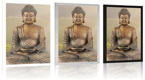 Poszter Buddha szobor meditáló helyzetben