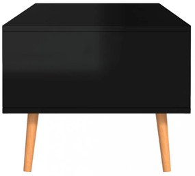 magasfényű fekete szerelt fa dohányzóasztal 100 x 49,5 x 43 cm