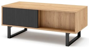 Natúr színű dohányzóasztal tölgyfa dekorral 55x110 cm Madona – Marckeric