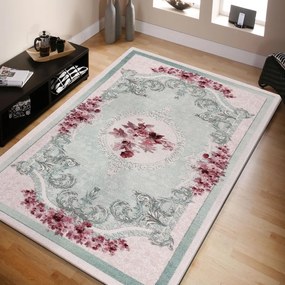 Gyönyörű mentazöld szőnyeg virágmintával Šírka: 160 cm | Dĺžka: 220 cm