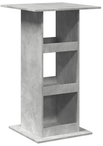 betonszürke szerelt fa bárasztal tárolóval 60 x 60 x 102 cm