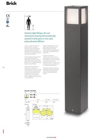 Redo 9644 - Kültéri lámpa BRICK 1xE27/23W/230V IP54 szürke