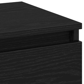Éjjeli szekrény 2 db fekete tölgy 40x35x50 cm összeszerelt fa