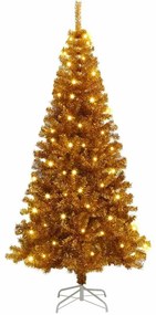 Mű karácsonyfák LED -es lámpákkal Arany 180 cm PET