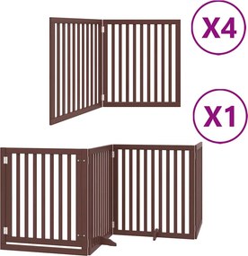 vidaXL barna nyárfa 12 paneles összecsukható kutyakapu ajtóval 960 cm
