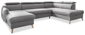 Sweet Harmony világosszürke U alakú kinyitható kanapé, jobb oldali - Miuform